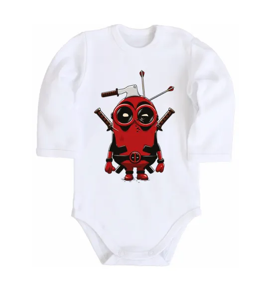 Дитячий бодік Deadpool minion Білий фото