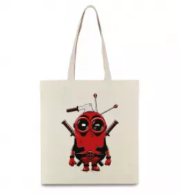 Эко-сумка Deadpool f*ck you love you Бежевый фото