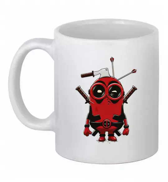 Чашка керамическая Deadpool minion Белый фото