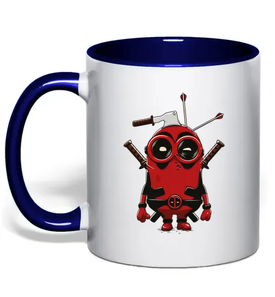 Чашка с цветной ручкой Deadpool minion Глубокий темно-синий фото