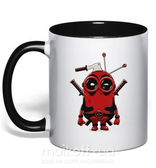 Чашка с цветной ручкой Deadpool minion Черный фото