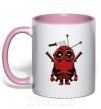 Чашка с цветной ручкой Deadpool minion Нежно розовый фото