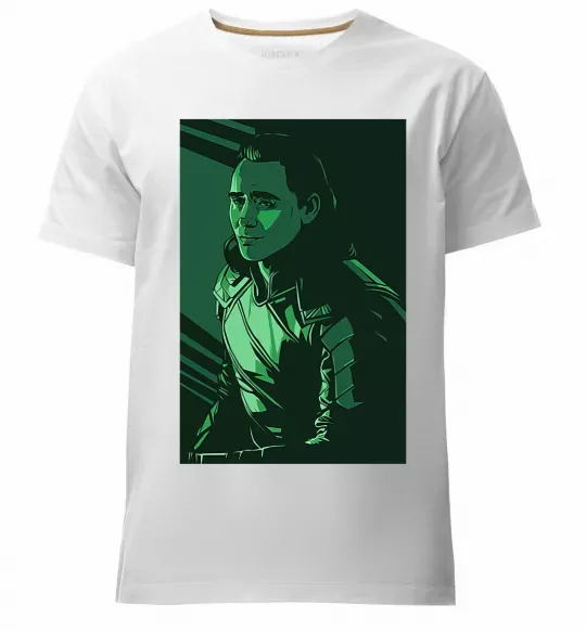 Чоловіча преміум футболка Локі геометрія Білий фото