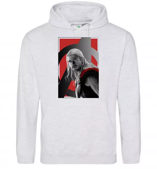 Чоловіча толстовка (худі) Месники Тор Сірий меланж фото