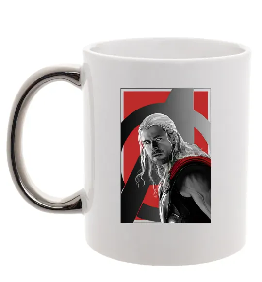 Чашка с цветной ручкой Месники Тор Серебро фото