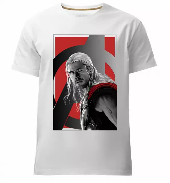 Мужская премиум футболка Месники Тор Белый фото