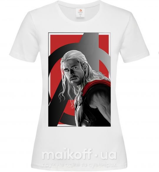 Женская футболка Мстители Тор Белый фото