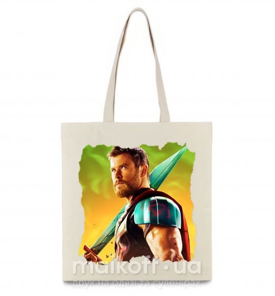 Еко-сумка Тор с мечом Бежевий фото