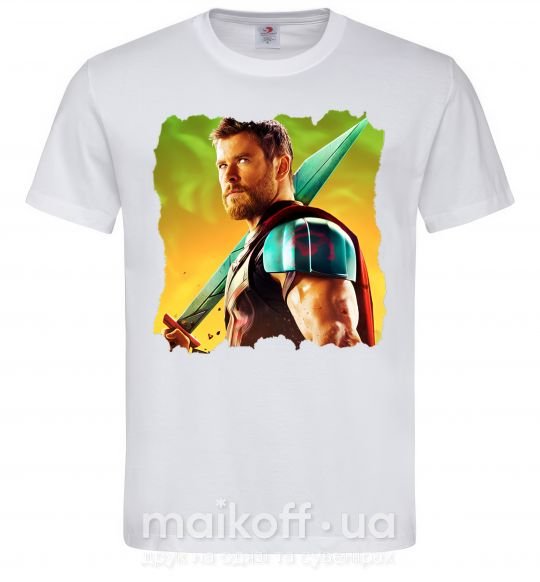 Мужская футболка Тор с мечом Белый фото