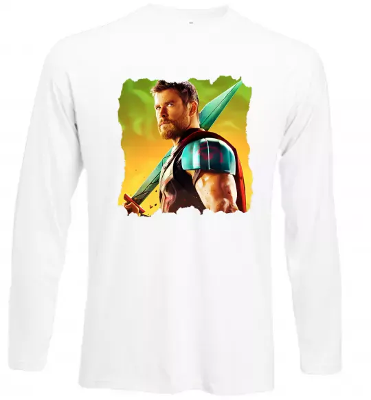 Лонгслив Тор з мечем Белый фото