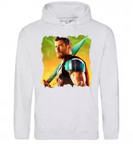 Мужская толстовка (худи) Spiderman Jump Серый меланж фото