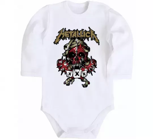Дитячий бодік Metallica XXX Білий фото