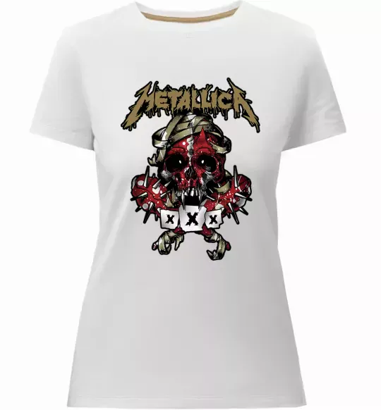 Жіноча преміум футболка Metallica XXX Білий фото
