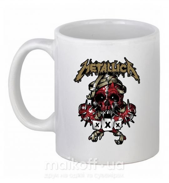 Чашка керамическая Metallica XXX Белый фото
