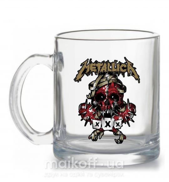 Чашка скляна Metallica XXX Прозорий фото