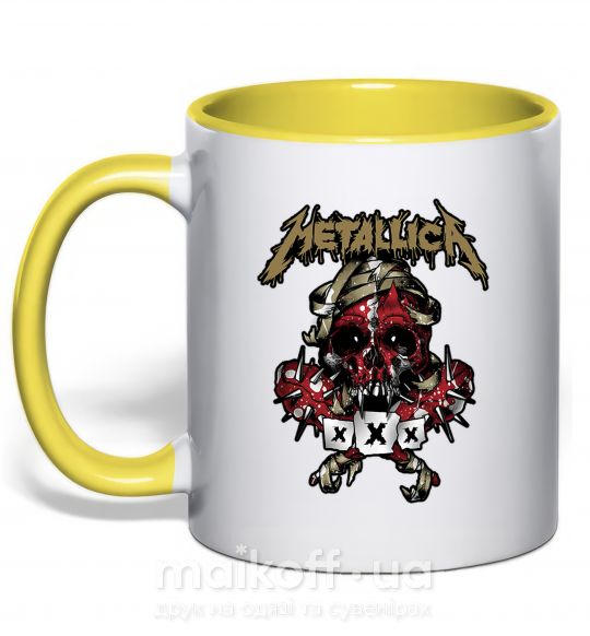 Чашка с цветной ручкой Metallica XXX Солнечно желтый фото