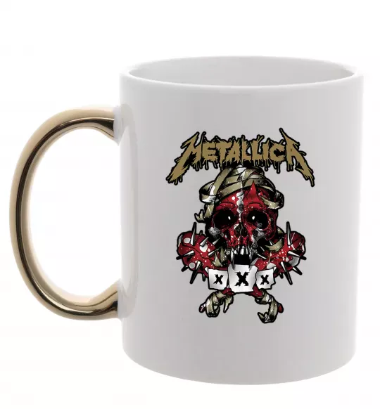 Чашка с цветной ручкой Metallica XXX Золото фото