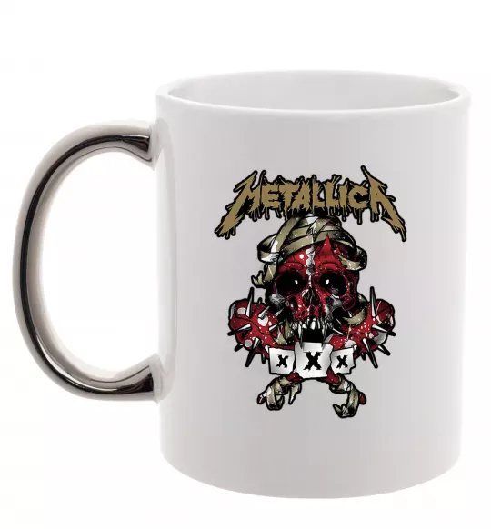 Чашка с цветной ручкой Metallica XXX Серебро фото