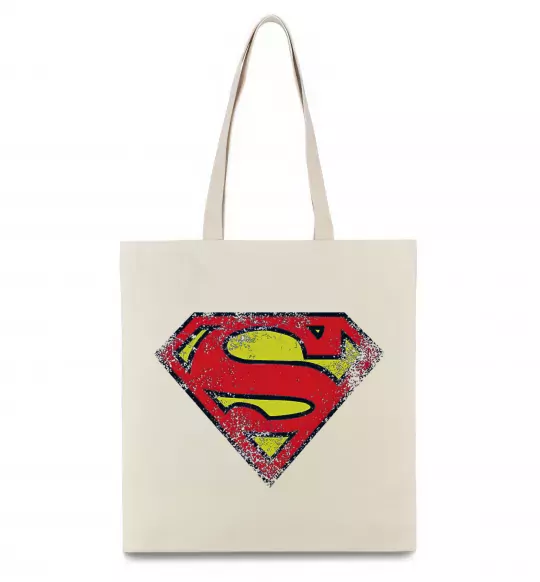 Еко-сумка Broken logo Superman Бежевий фото