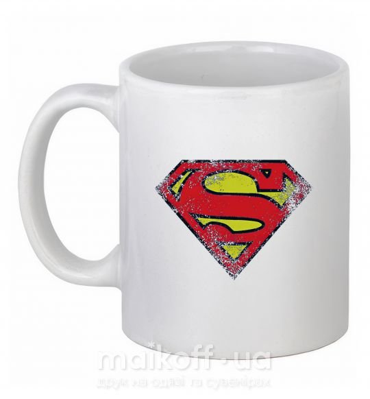 Чашка керамическая Broken logo Superman Белый фото