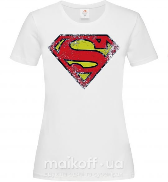 Женская футболка Broken logo Superman Белый фото