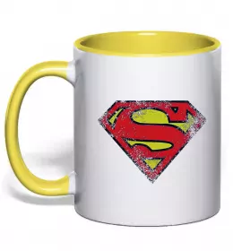 Чашка с цветной ручкой Superman retro Красный фото