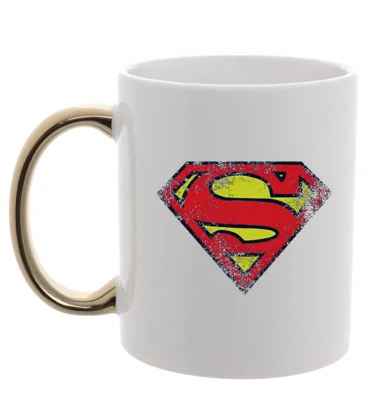 Чашка з кольоровою ручкою Broken logo Superman Золото фото