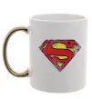 Чашка з кольоровою ручкою Broken logo Superman Золото фото