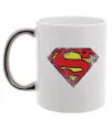Чашка з кольоровою ручкою Broken logo Superman Срібло фото