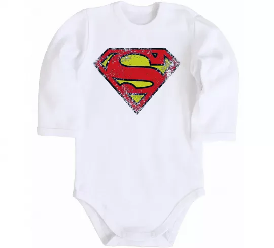 Детский боди Broken logo Superman Белый фото