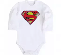 Детский боди Broken logo Superman Белый фото