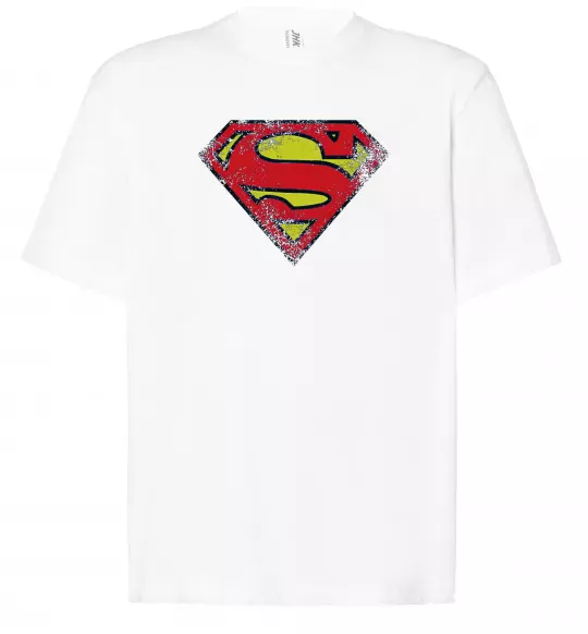 Футболка Оверсайз Broken logo Superman Белый фото