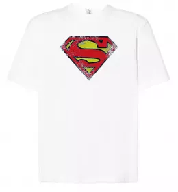 Футболка Оверсайз SUPERMAN слово Белый фото