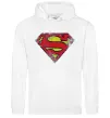 Мужская толстовка (худи) Broken logo Superman Белый фото