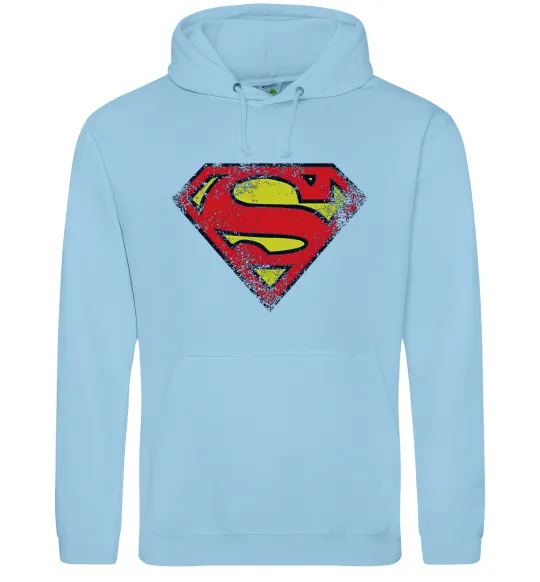 Женская толстовка (худи) Broken logo Superman Голубой фото