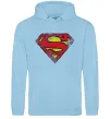 Женская толстовка (худи) Broken logo Superman Голубой фото