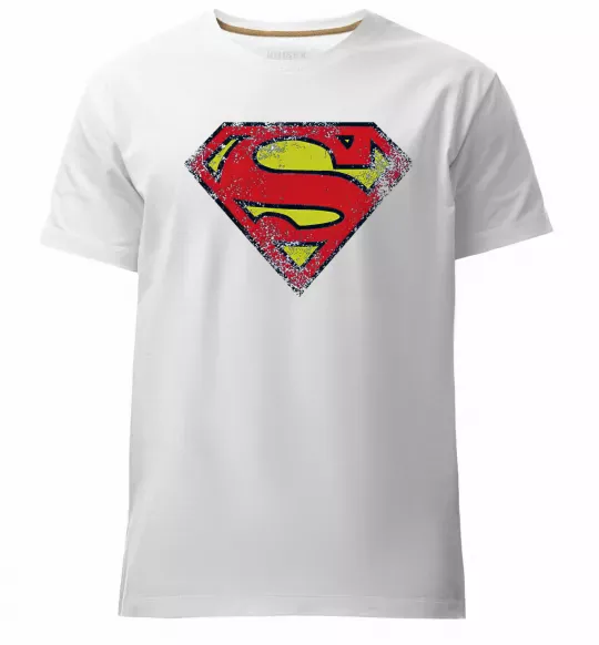 Мужская премиум футболка Broken logo Superman Белый фото