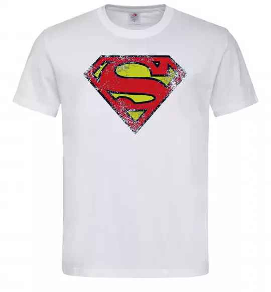 Мужская футболка Broken logo Superman Белый фото