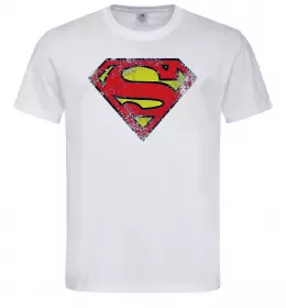 Мужская футболка Broken logo Superman Белый фото