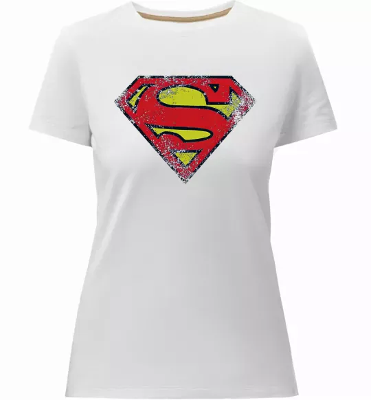 Жіноча преміум футболка Broken logo Superman Білий фото