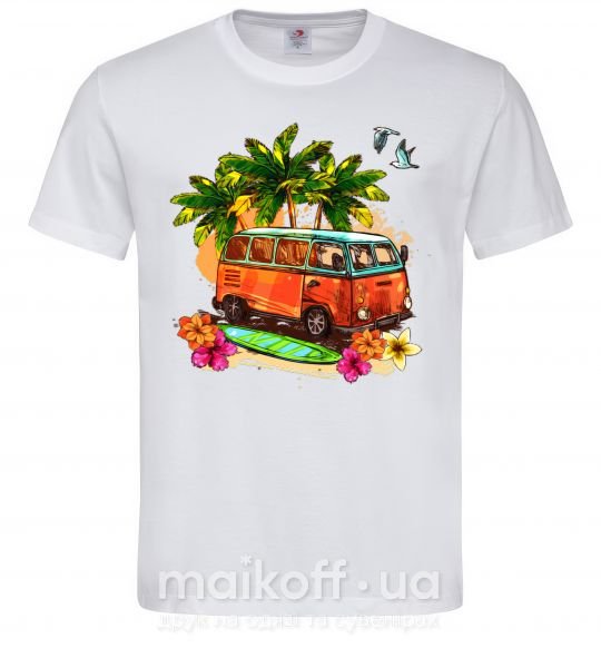 Мужская футболка Surf bus Белый фото