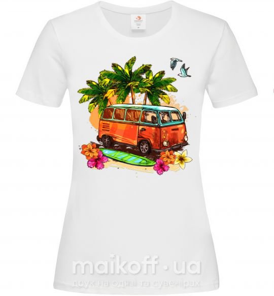 Жіноча футболка Surf bus Білий фото