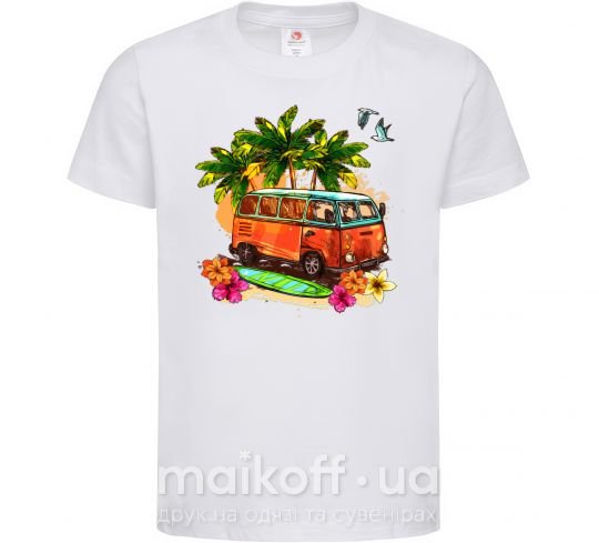 Дитяча футболка Surf bus Білий фото