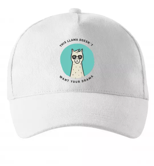 Кепка This llama doesn't want your drama Білий фото