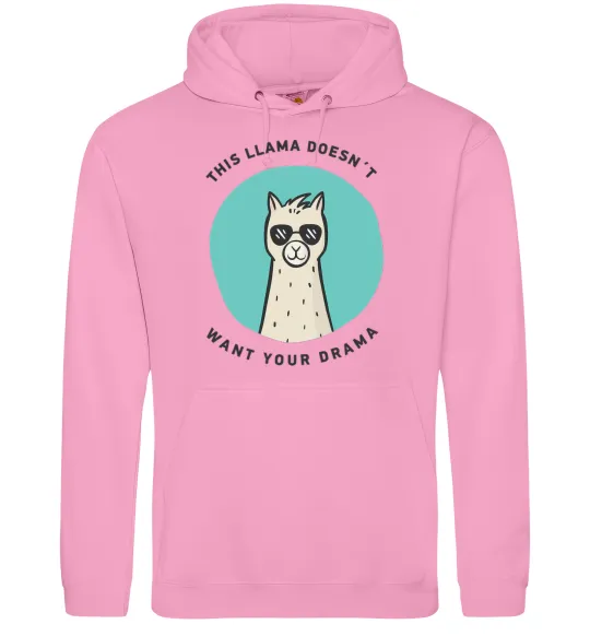 Женская толстовка (худи) This llama doesn't want your drama Розовый фото