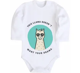 Дитячий бодік Bright lama Білий фото