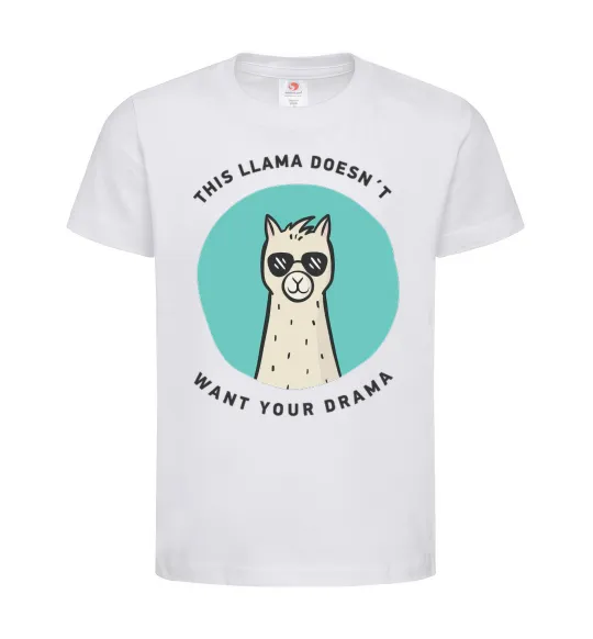 Детская футболка This llama doesn't want your drama Белый фото