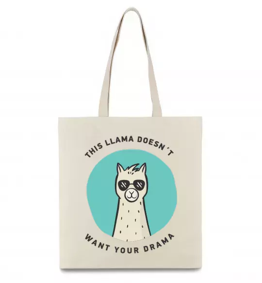 Эко-сумка This llama doesn't want your drama Бежевый фото