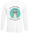Лонгслив This llama doesn't want your drama Белый фото