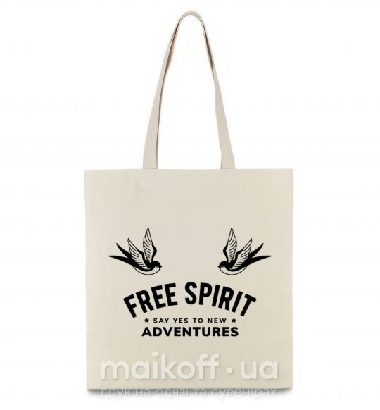 Эко-сумка Free spirit Бежевый фото